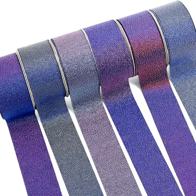 1 1/2 Inch Thick Glitter Metallic Ribbon Custom Craft Sparkle Glitter Ribbon for Wedding