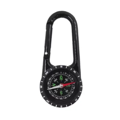 High Quality Zinc Alloy Metal Compass Carabiner with Pointer Dial Display Multifunctional Accessory