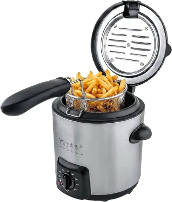 Mini Deep Fat Fryer Electric Deep Fryer Household Basket Manual Control / Mechanic Timer Stainless Steel Square PTFE 1600W 2.5L