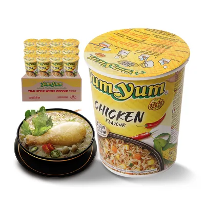 Wholesale Import of Thai Chicken Soup Flavored Barreled Instant Noodles with Thai Flavor Cup Noodles