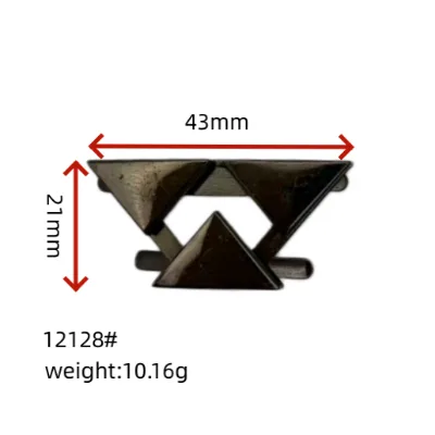 Custom Metal Hardware: 3-Pyramid Shape Connector for Footwear