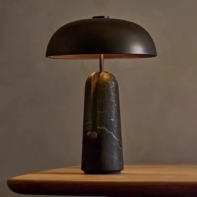 wabi sabi Stylish Black Iron Shade Table Lamp Modern Wabi-Sabi Design Eco-Friendly Flexible AC Powered Iron Base for Cozy Living Spaces