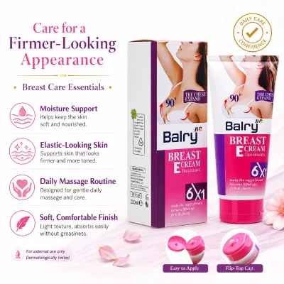 Balry Breast Care Cream for Firm-Looking Skin, Massage Moisturizer, 200 ml