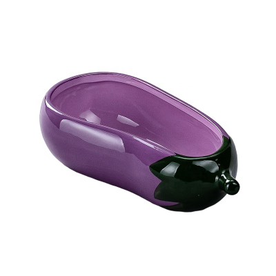 Hot Sales Vegetables Shape Eggplant Salad Bowl Porcelain Bowl Eggplant Shaped Dish