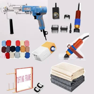 Full Set Projector Frame and Carpet Shaver Trimmer Guide White Grey Fabric 2in1 Ak-5 AK-V Rug Carpet Tufting Gun Kit for Sell