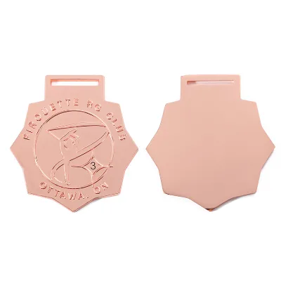 The Factory Customized Design Zinc Alloy Die Cast Gloss Plated Shinny Copper Pirouette Metal Medal for Club Competition Awards