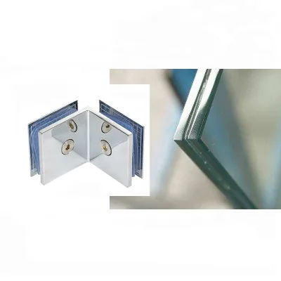High Quality 90 Degree Double Oblique Side Stainless Steel Glass Door Clamp Shower Screen Glass Partition Brace for Bathroom Use