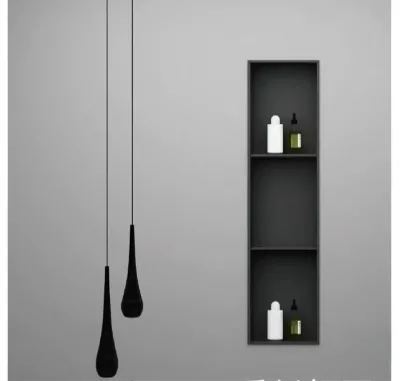 Custom Size Matt Black LED Strip Wall Niche Modern Stainless Steel Rectangle Shower Wall Mount for Bathroom