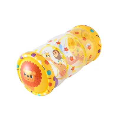 Inflatable Unisex Baby Walker PVC Crawling Roller for Infants and Toddlers Early Education Toy with Rattle