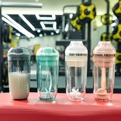Wholesale Bpa Free Leakproof 400ml PC Plastic Shaker Cup Personalized Custom Logo Protein Sport Boiling Water Applicable Food