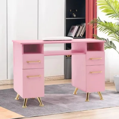 Workshop Mall Application Wooden Manicure Table Nail Makeup Desk Drawers Storage Eco-Friendly Durable Modern Design Beauty Nail
