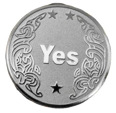 Silver Yes No Coin Decision Maker Coin Novelty Gifts Flipping Challenge Coin