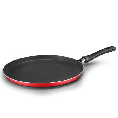 Custom Logo Non Stick Die Cast Aluminum Red Crepe Pan / Chapati Pan