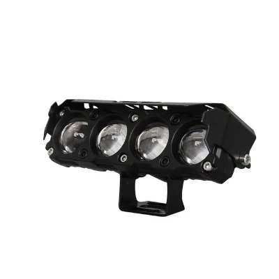 LED motorcycle spotlight headlights with 5 lenses, high and low beam floodlights, working running lights