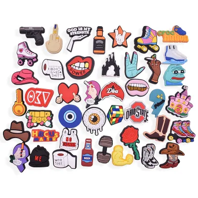 Wholesale PVC Soft DIY for Crocs Shoes Mobile Phone Cases Plastic Charms Phone Case Accessory Top Decorative Element