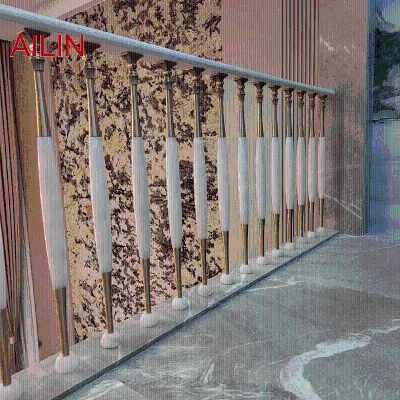 Luxury Natural Stone Stair Railings Aluminum Copper Stair Railings