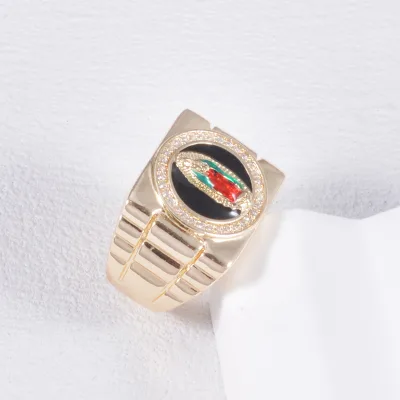 Beverly Unisex Gold-plated Design Ring Featuring Zircon for Engagement