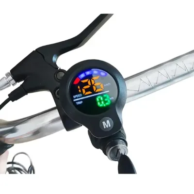 E-bike LCD Display 36-72V Screen Speed Display with Key Lock 170cm Cable Length Speedometer Replace Parts for E-bicycle