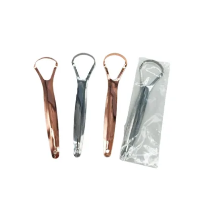 OEM Metal Tongue Cleaner Stainless Copper Steel Copper Tongue Scraper