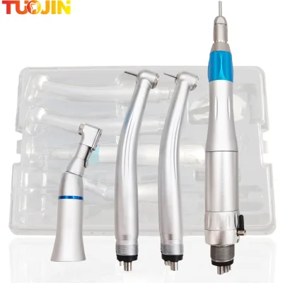 TUOJIN TJ-427-3 Dental Handpiece Kit Whole Set Low Speed Handpiece Contra Angle Air Motor 2/4 Holes Electric High Speed