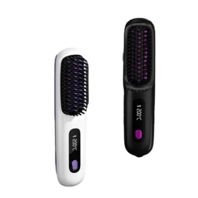Hot 2-in-1 Rechargeable Heating Hair StraightElectric Cordless Hair Style Portable Mini Hair Straightener Comb