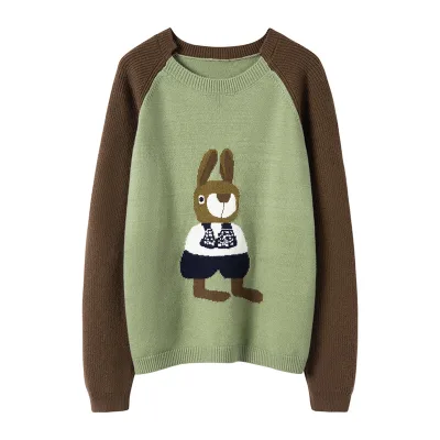 Unisex Kids Boys Intarsia Pattern Knit Jacquard Wool Sweater Clothes Wholesale Pullover Knitted Jumpers Sweater