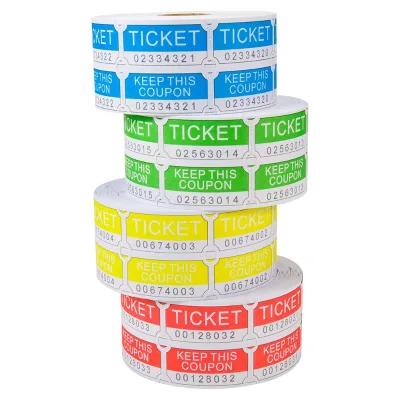 Raffle Tickets Double Roll 50/50 Tickets for Events Consecutively Numbered Double Roll Ticket for Entry