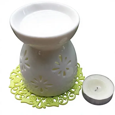Factory-direct Sale Cherry Blossom White Porcelain Ornament Night Light Essential Oil burner Creative Mini Incense burner