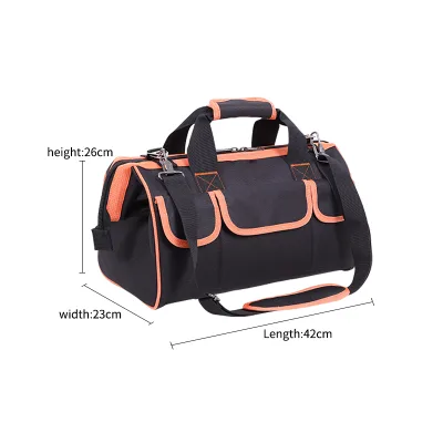 17inch 600D Oxford Orange Color Customized Tote Waterproof Heavy-duty Electrician Tool Bag