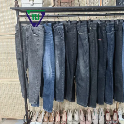 Wholesale Second Hand Mens Denim Pants YIJIAYI Branded Heavy Jeans Premium Grade ++ Winter Used Clothes