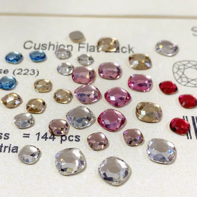 High Quality 2471 Cushion Flat Back Nail Rhinestone Necklace Austrian Crystal Square Sparkle DIY Jewellery Material Accessories