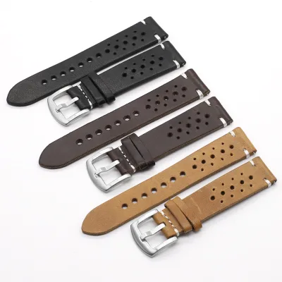 Best Selling in Sweden Cowhide Band Strapping Watch Leather Watch Bands High Quality Porous Multiple Holes Watch Bands