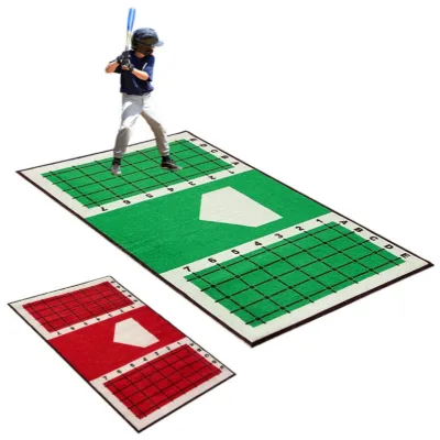 Eco Friendly Green / Clay Softball Batting Hitting Teaching Mat  Baseball Batter Training Carpet for Outdoor and Indoor