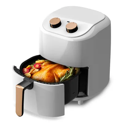BSCI 3.5L Colorful Mini Manual Control Mechanical Knob 1200W 400F for Hot Free Oil Air Fryer Nonstick Detachable Inner Trivet