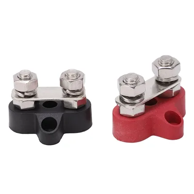 Bus Bar Terminal Block Power Stud Battery Junction, DC 12V 24V 48V M6 M8 Positive Negative Power Distribution Block
