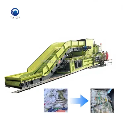 Full Automatic Type Horizontal Pet Bottle Compressor Baler Baling Press Cartoon Machine