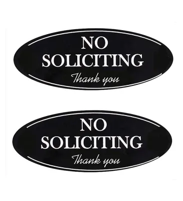Alumetal 2 Pack 2 and 5 Inch NO SOLICITING Sign Aluminum Composite Material Acrylic for House 4mm 5mm Thick for Door