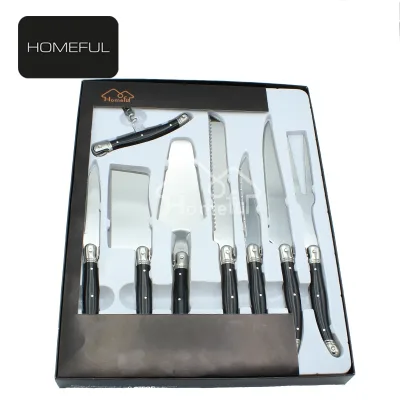 High Quality Laguiole Cutlery Cheese Knife Set with Fork and Can Opener