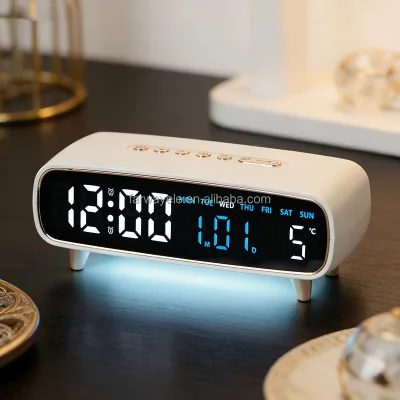 LED Digital Alarm Clock with Date Temperature Ambient Night Light Adjustable Brightness Night Lamp Count up and Countdown Timer