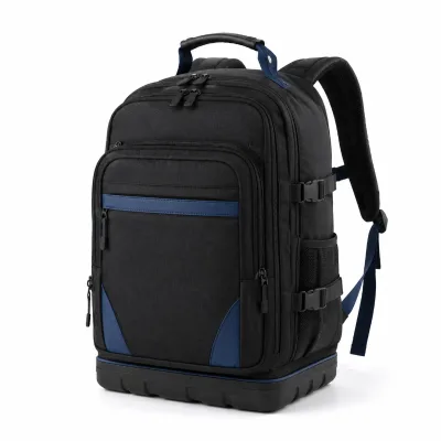 Professional Tool Backpack for Electrician Technician Plumber with Molded Base Compression Straps and Padded Shoulder Straps