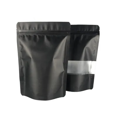 12 oz Matte Printing Stand-up Ziplock 250g Ground Coffee Bag with Window Packaging Printed Products