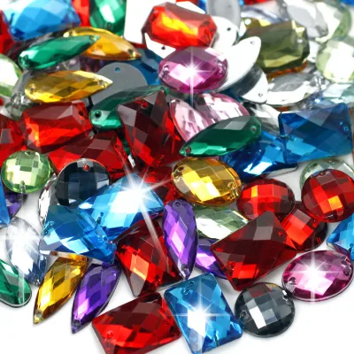 Flat Back Sewing Resin Acrylic Strass Sew on Rhinestones Garment Clothes Accessories