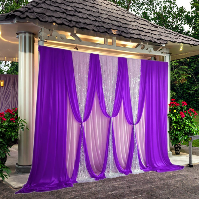 Party Stage Wall Decor Wedding Backdrop Decoration 3*4m Ice Silk Curtain Wedding Backdrop Drapes