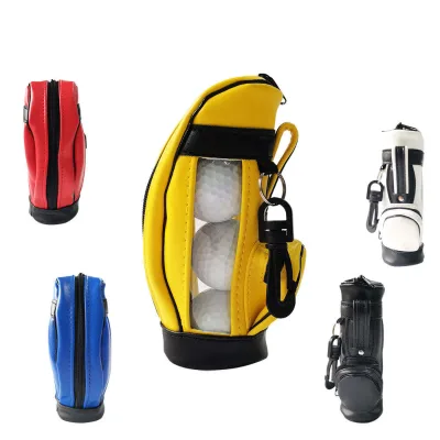 Durable PU Leather Golf Ball Pouch Multi Functional Golf Ball Holder Bag