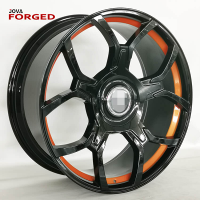 Gloss Black and Orange Rims 5x114.3 24 Inch Alloy Wheels Sale for Rolls Royce
