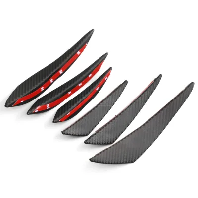 6PCS Spoiler Wing Set Carbon Fiber Spoiler Front Bumper Wing Spoiler Canard Modified Auto Parts