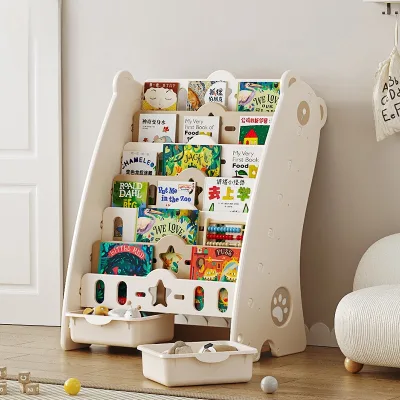 Top-Quality Brown Bear Color Toys and Book Shelf Living Room Sets Storage Organizer Children Baby Room Bookcase Bookshelf