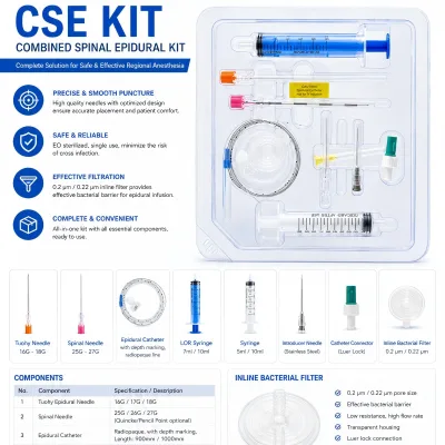 Medical Disposable CSE Kit for Obstetric Surgical and Pain Management Regional Anesthesia