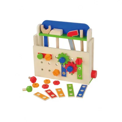 Hot Selling Building Set Repair Tool Toy Woodworking Tool Table Wooden Foldable Workbench Toy