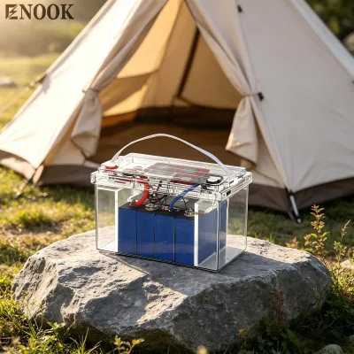 Enook EU Stock Waterproof ABS Plastic Case for Solar Energy Storage Systems 4S LiFePO4 12V 100Ah/200Ah Transparent Storage Box